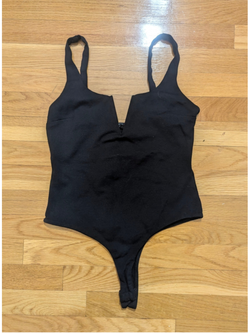 Lulus Black Sleeveless Bodysuit Notch Neck Medium - Picture 5 of 12